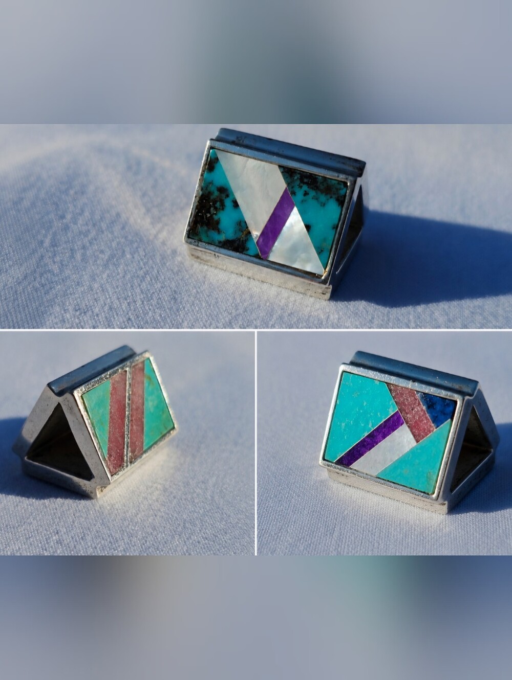 Jay King DTR 925 Southwestern Geometric Mosaic Inlay Pendant